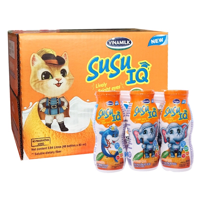 Lốc 6 chai sữa chua uống Vinamilk Susu 80ml - đủ vị