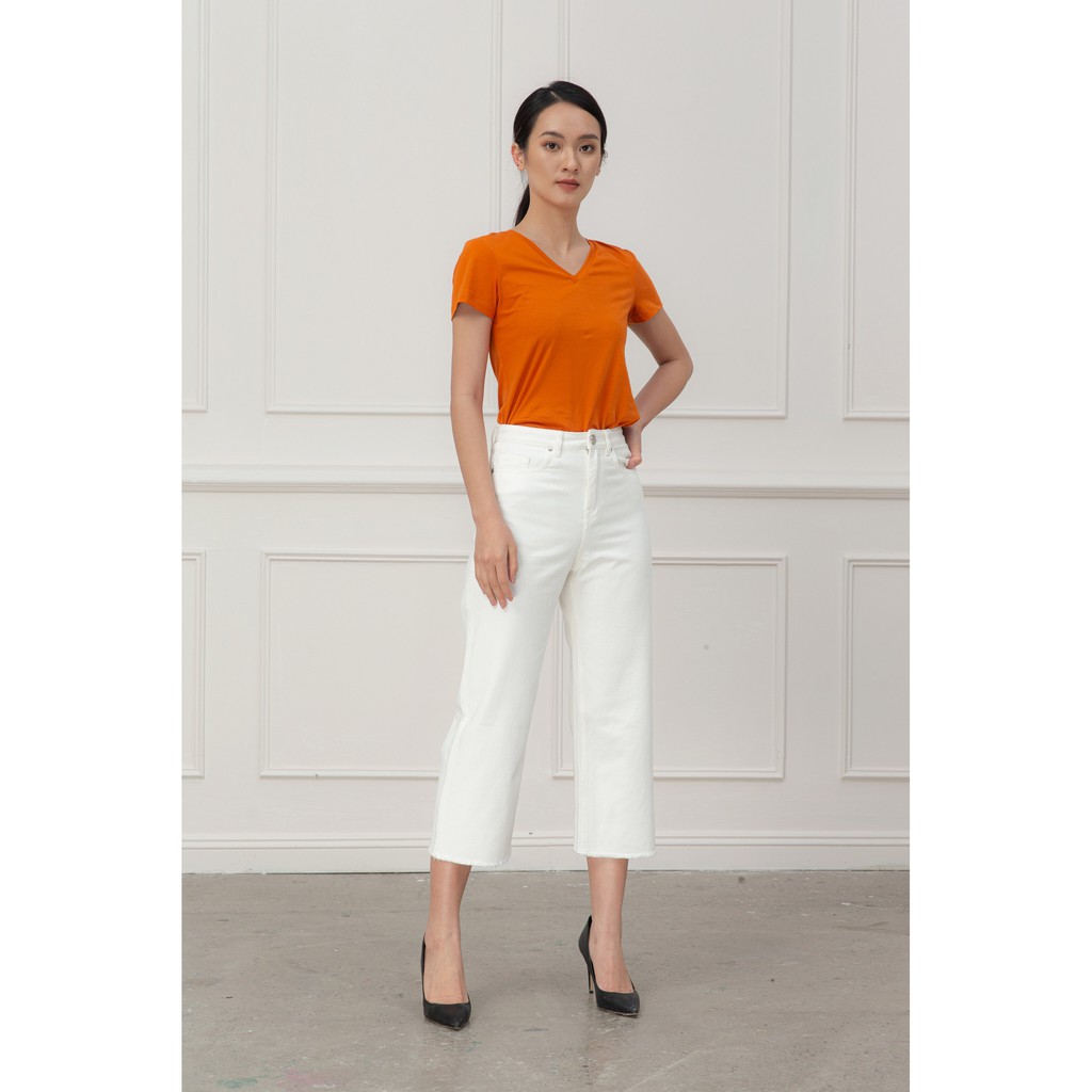 [NHẬP WABRTL5 GIẢM 10% TỐI ĐA 50K ĐH 250K ]Quần bò trắng dáng Culottes nữ IVY moda MS 25B7259