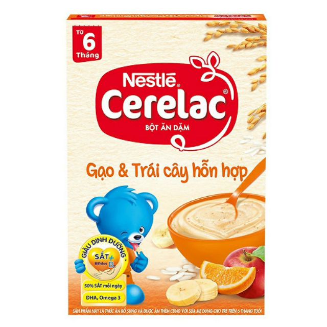 Bột ăn dặm NESTLE CERELAC GẠO TRÁI CÂY HỖN HỢP 200g