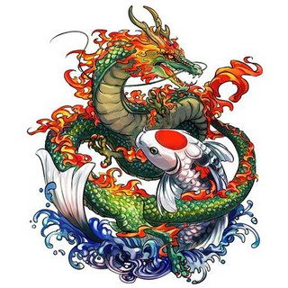 tranh ý nghĩa, cá chép hóa rồng