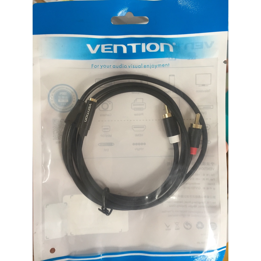 dây âm thanh lỗ cắm 3.5 sang 2 RCA Vention VABR01