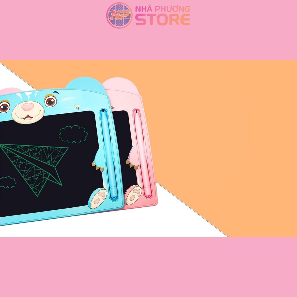 Bảng Tự Xóa CHO BÉ thông minh ĐA MÀU Hình Gấu 8,5 INCH