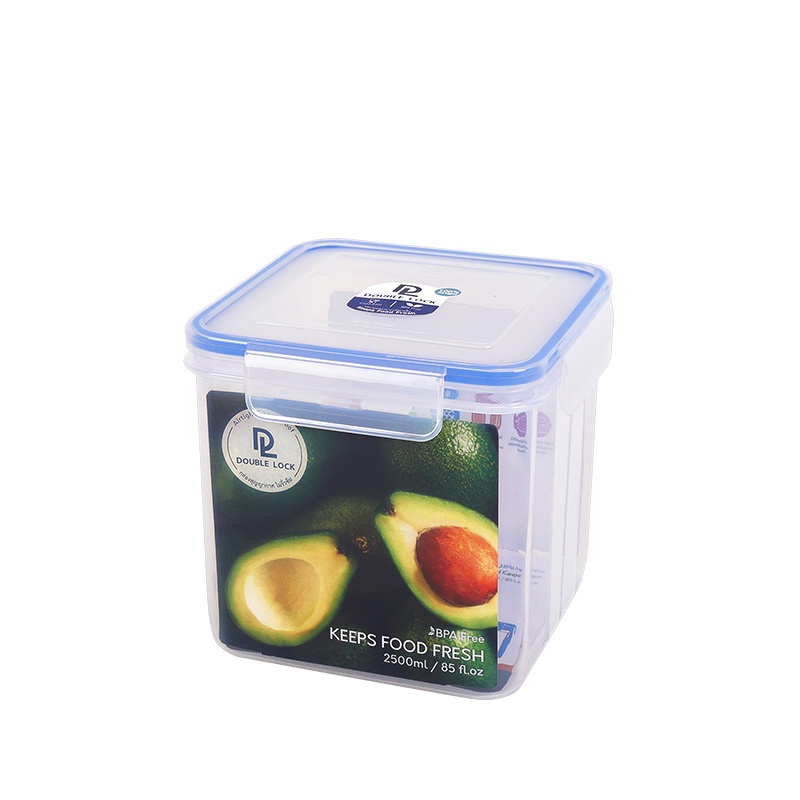 Hộp đựng TP hình vuông  bằng nhựa Double Lock 1240ml, 2500ml - Nhập khẩu Thái Lan