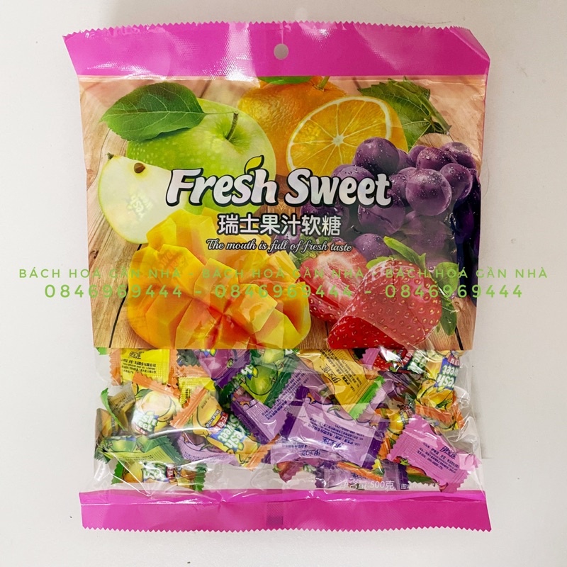 Kẹo trái cây Fresh Sweet gói 500 gram (kẹo cứng)