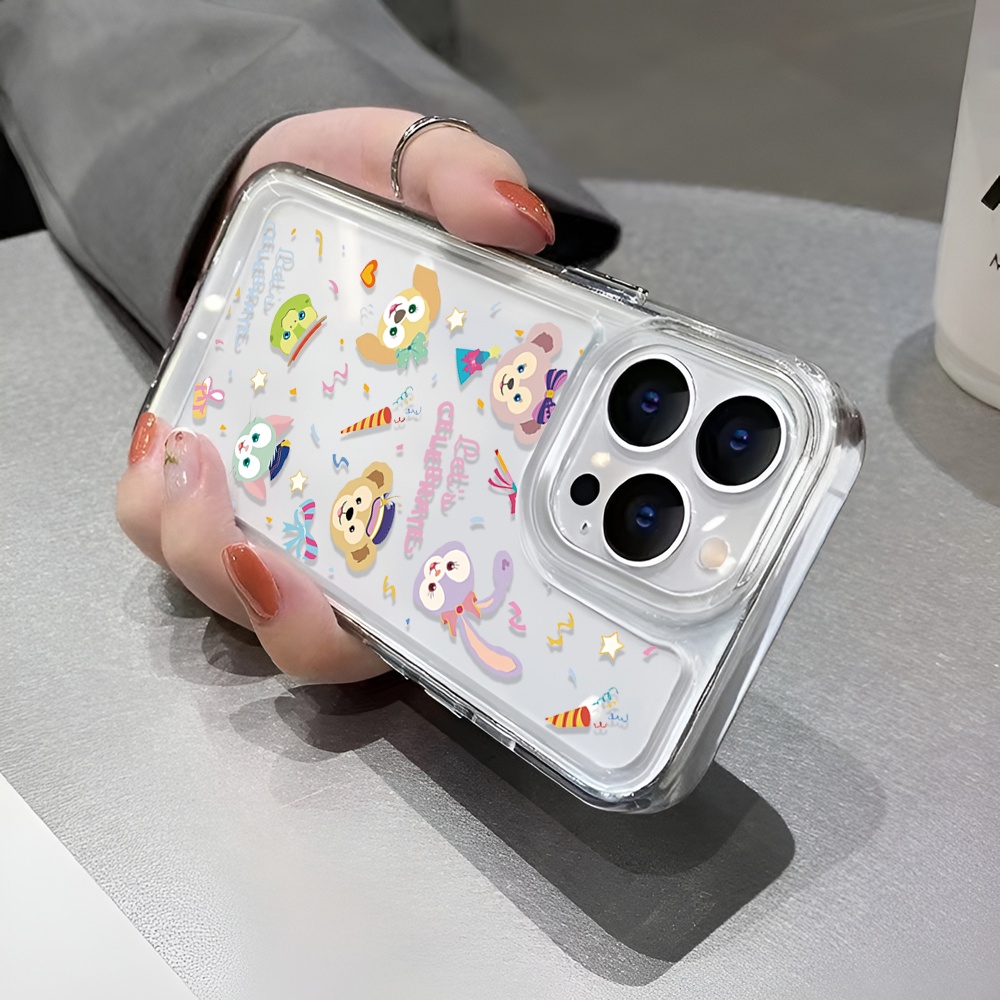 Ốp Điện Thoại Trong Suốt Hình Gia Đình Gấu Duffy Cho iphone 14ProMax 14Plus 13 11 12 7Plus X XR XS Max
