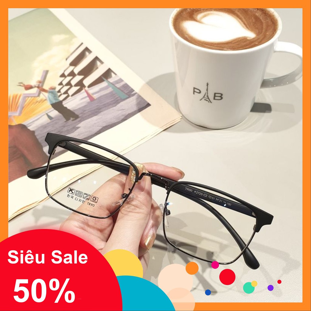 Gọng kính cận vuông kim loại 2723 – Tiệm Kính Candy