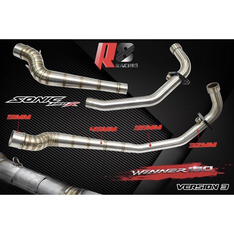 Cổ pô tăng 2 khúc R8 Racing CHÍNH HÃNG Winner / Sonic