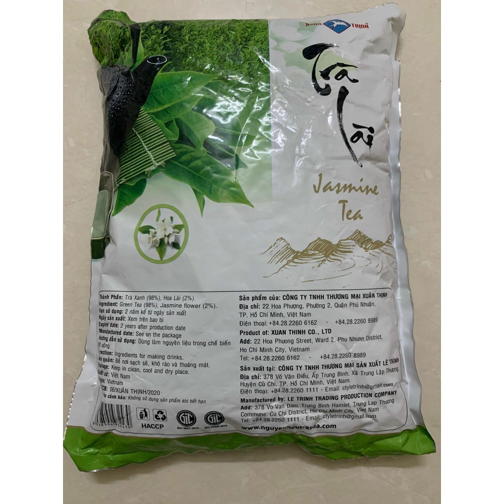 Lục Trà Nhài/ Trà Lài King Xuân Thịnh/ Lục Trà Hương Nhài/ Trà Xanh Hương Nhài (Gói 1kg) - Dùng Làm Nguyên Liệu Trà Sữa