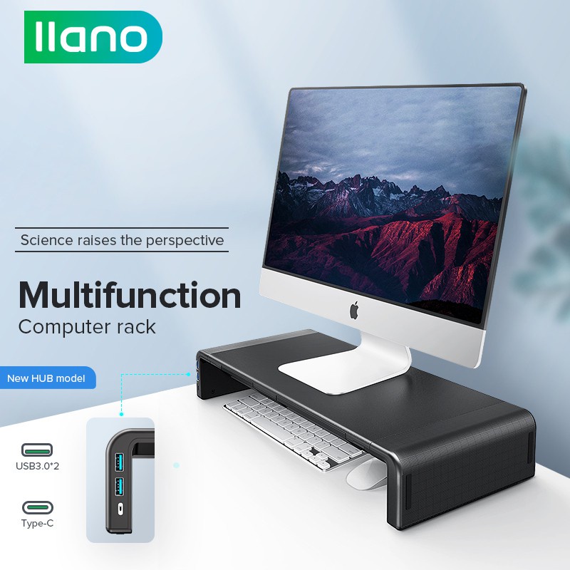 Giá đỡ màn hình Llano cho laptop/máy tính bảng/máy tính bàn có HUB | BigBuy360 - bigbuy360.vn