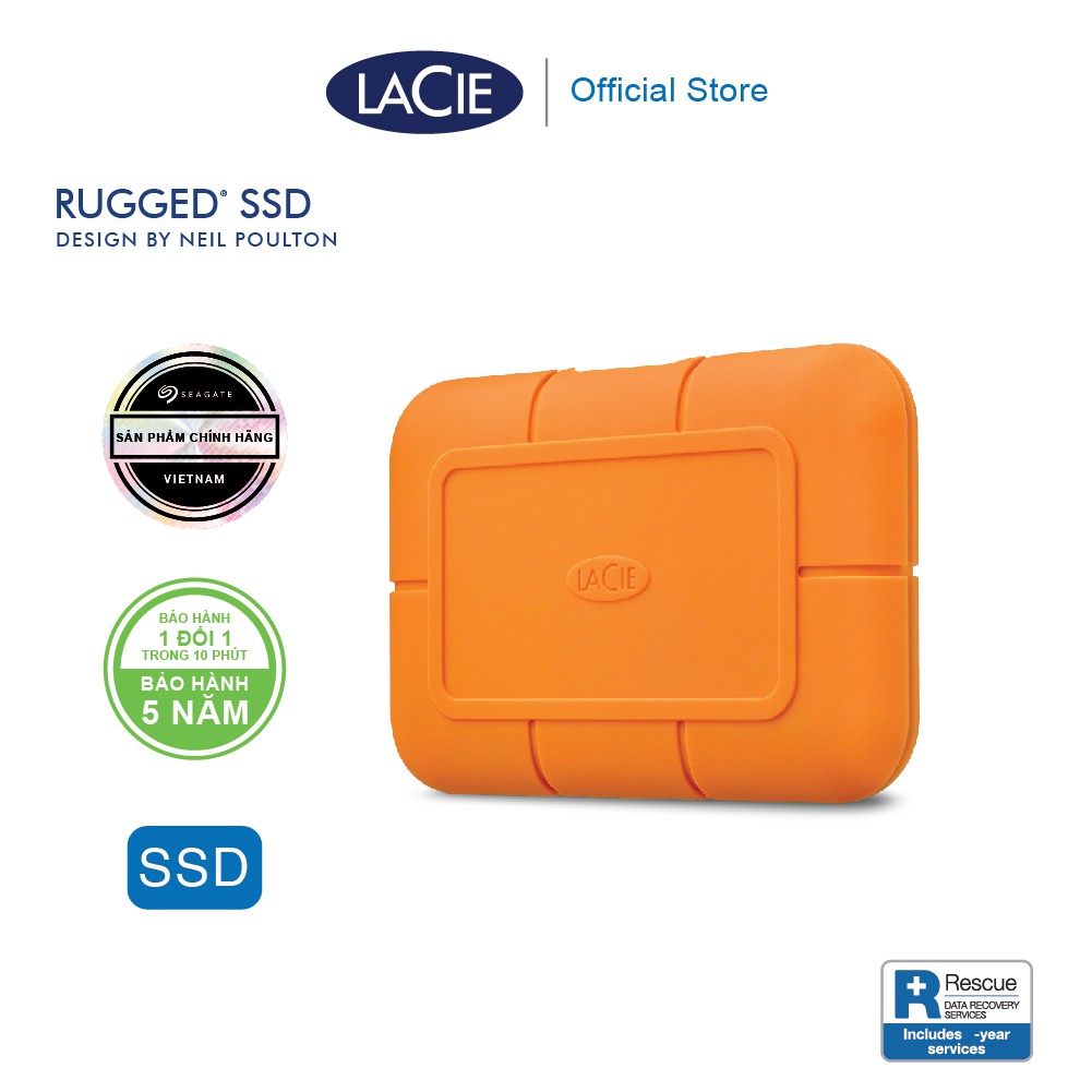 Ổ Cứng Di Động SSD Lacie Rugged 500GB, 1TB, 2TB USB-C, Thunderbolt 3 + Gói cứu dữ liệu | WebRaoVat - webraovat.net.vn