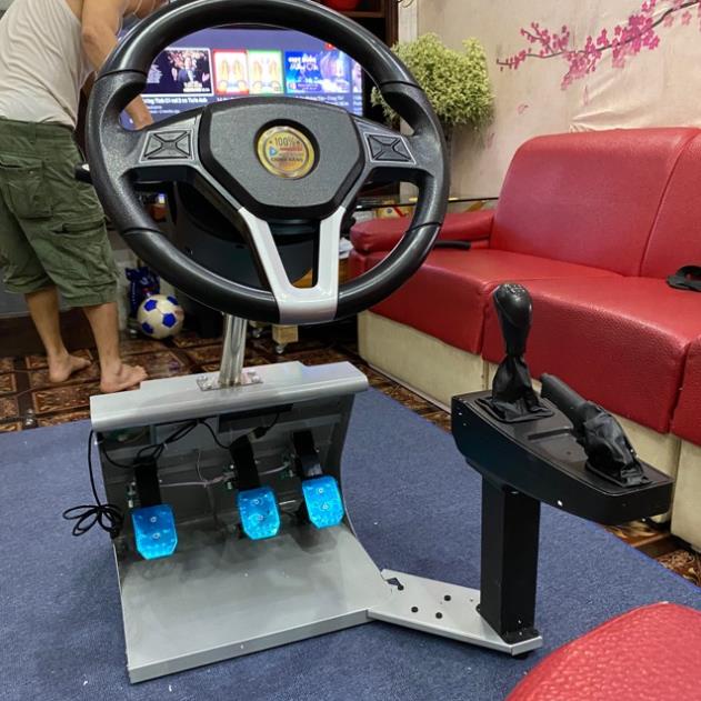 Vô lăng game Victor 2 Chân đế to chắc chắn quay 1080 Kèm Cần Số 5 số 1 số lùi, chân ga, côn, phanh Tập lái xe - học lái
