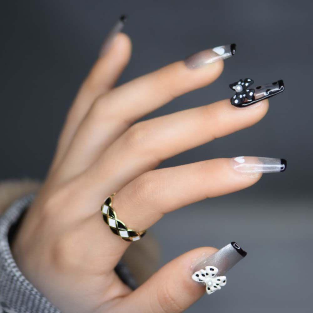 OCEANMAP Phụ Kiện Trang Trí Móng Tay Hình Nơ Bằng Hợp Kim Dễ Thương DIY