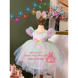 Váy ngựa thần pony Đầm Công Chúa Unicorn Cho Bé Gái Cao Cấp tặng Kèm Cài Đầu Cute