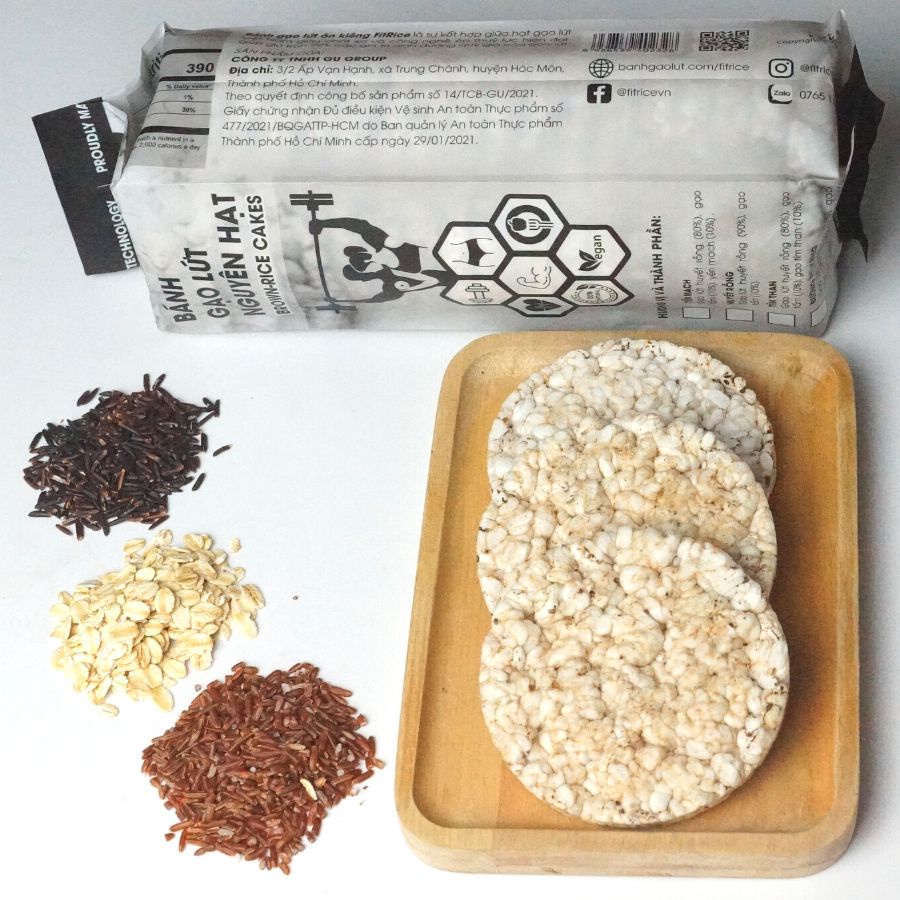 Combo 2 bánh gạo lứt ăn kiêng FitRice  - Hỗ trợ giảm cân, siết cơ, tập gym, eat clean