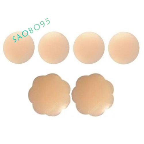 Set 3 cặp miếng silicone che núm vú + 1 cặp núm vú hình hoa có thể tái sử dụng