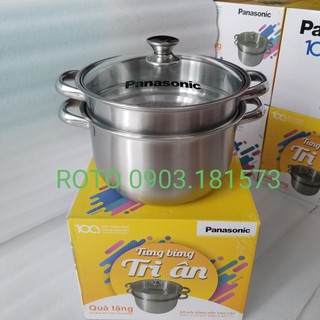 Xửng hấp, nồi hấp panasonic 2in1 tiện dụng size 24cm,inox 430