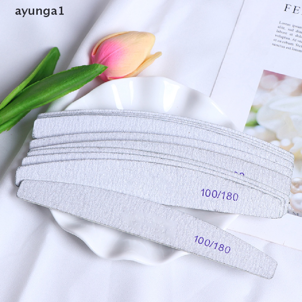 [ayunga1] 10pcs/Lot Wooden Nail Files Professional Nail Buffer 100/180 Wood Nail File [new]