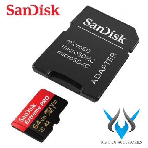 Thẻ Nhớ MicroSDXC SanDisk Extreme Pro V30 U3 4K A2 64GB R170MB/s W90MB/s (Đen đỏ)