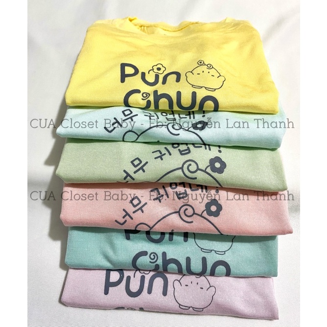 Bộ cộc tay raglan Punchun chất siêu mềm cho bé