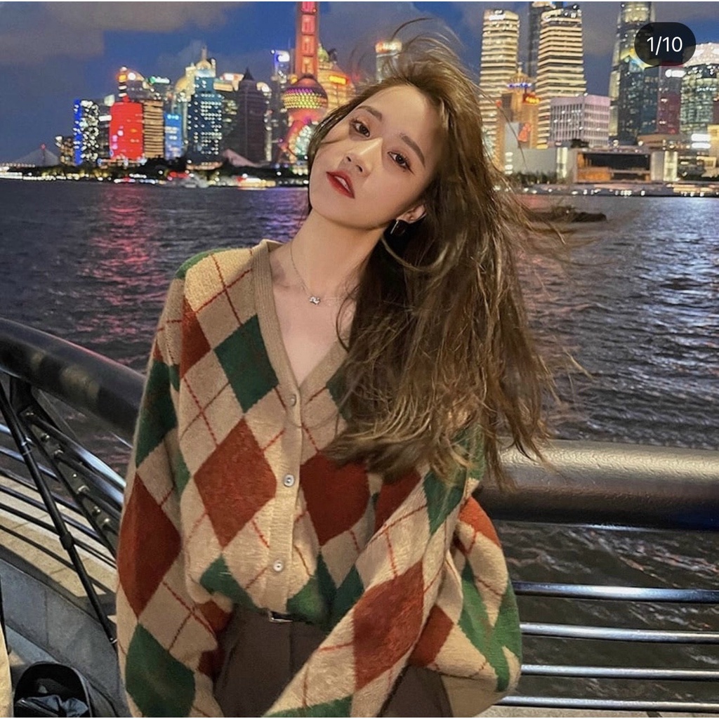 Áo khoác cardigan trám 2màu quảng châu siêu đẹp