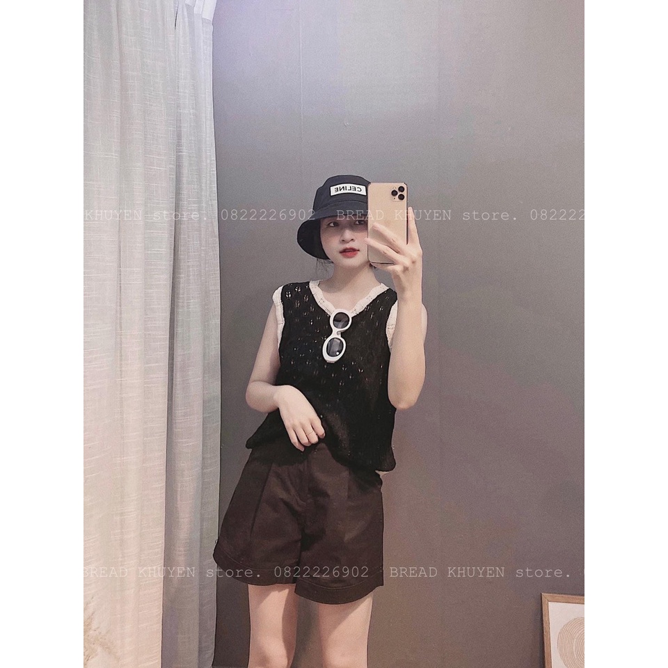 Áo nữ ba lỗ lưới viền ren croptop trẻ trung hiện đại dạo phố đi chơi siêu xinhI Trần Hân Shop 1006254