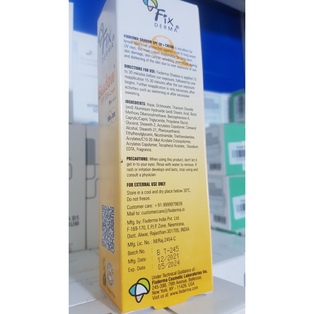 CHÍNH HÃNG] KEM CHỐNG NẮNG FIXDERMA SHADOW SPF 50+ CREAM, Gel SPF 30+ (75gram)