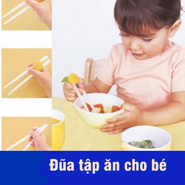 Đũa nhựa tập ăn cho bé Nhật Bản tiện lợi (Màu Sắc Ngẫu Nhiên)