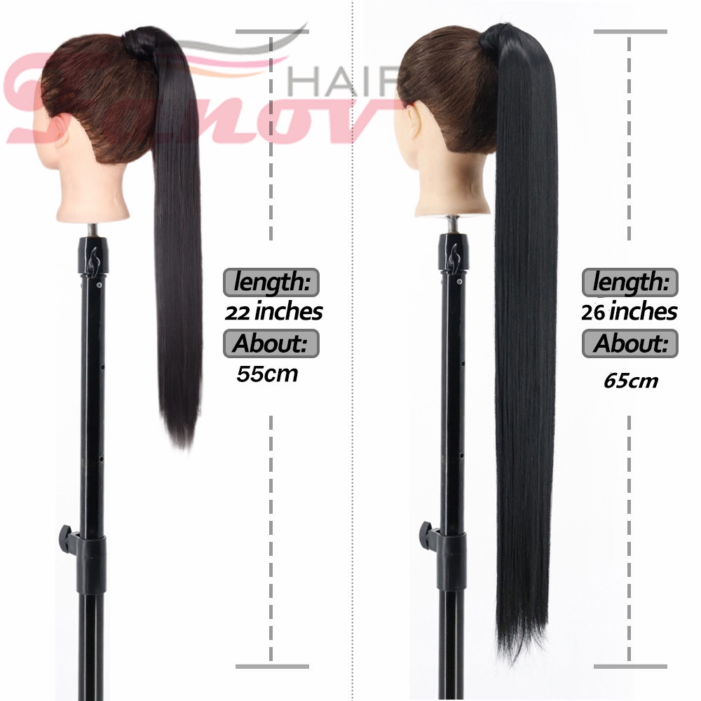 Tép Tóc Giả Thẳng Dài Bằng Sợi Tổng Hợp Màu Đen Tự Nhiên Cho Nữ