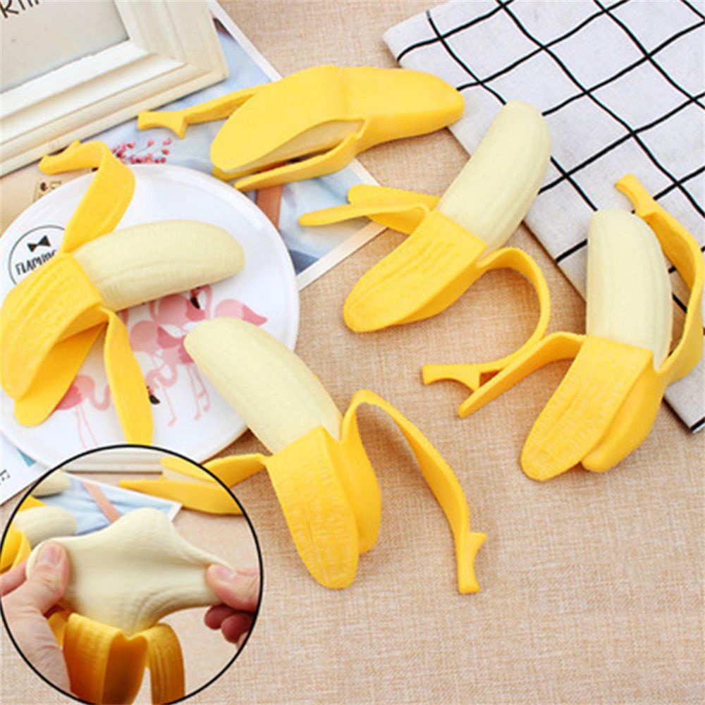 Đồ chơi quả chuối nắn bóp giảm căng thẳng sáng tạo phù hợp làm quà tặng vui nhộn cho người lớn/ trẻ em