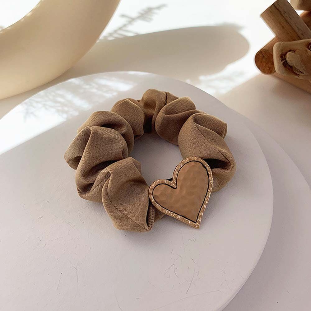 Dây Buộc Tóc Co Giãn Họa Tiết Trái Tim Phong Cách Hàn Quốc Thời Trang Cho Nữ