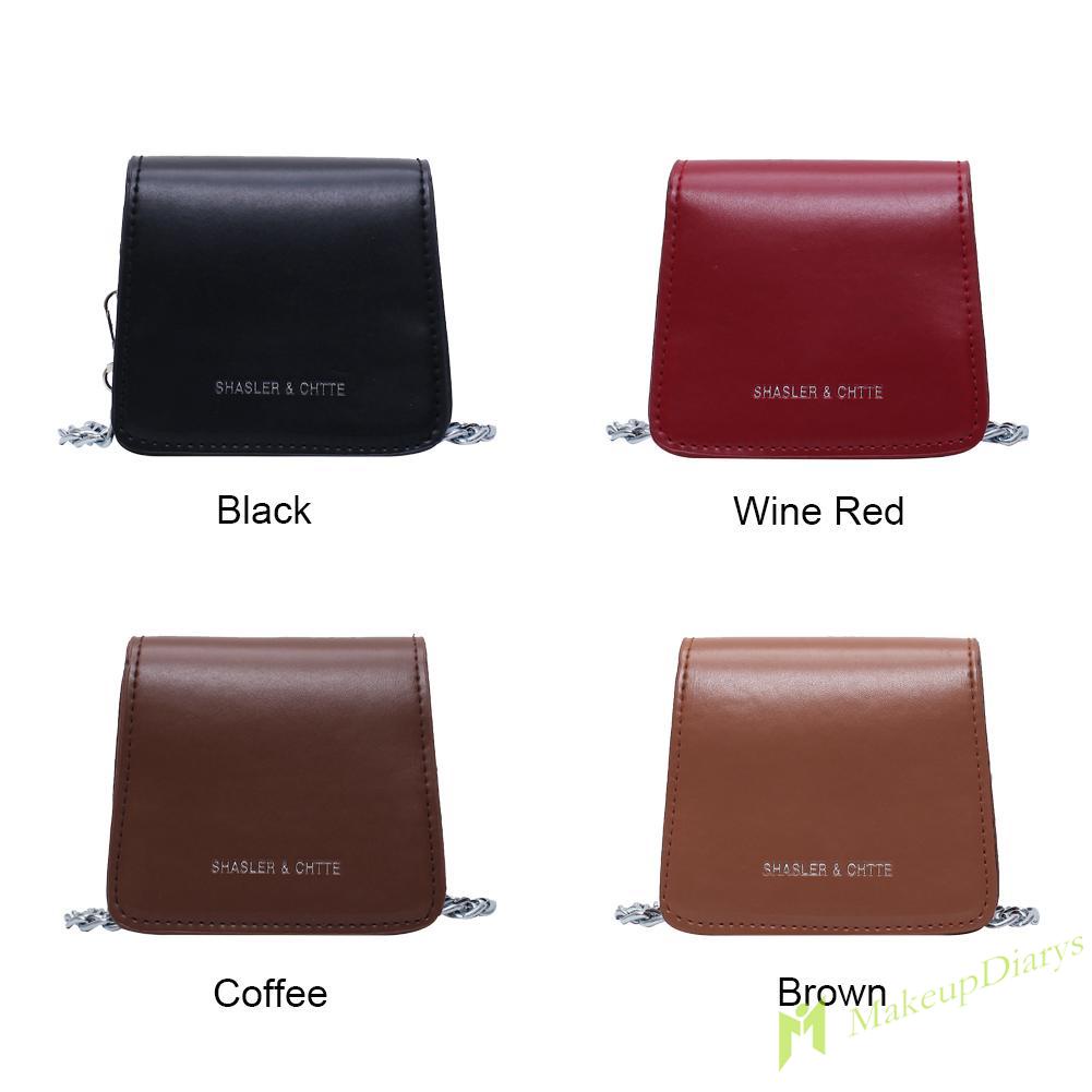 Túi đeo chéo vai bằng da kích thước nhỏ phối chữ thời trang cho nữ