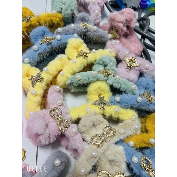 Kẹp Tóc Đính Lông Hàn Quốc (kẹp lớn)