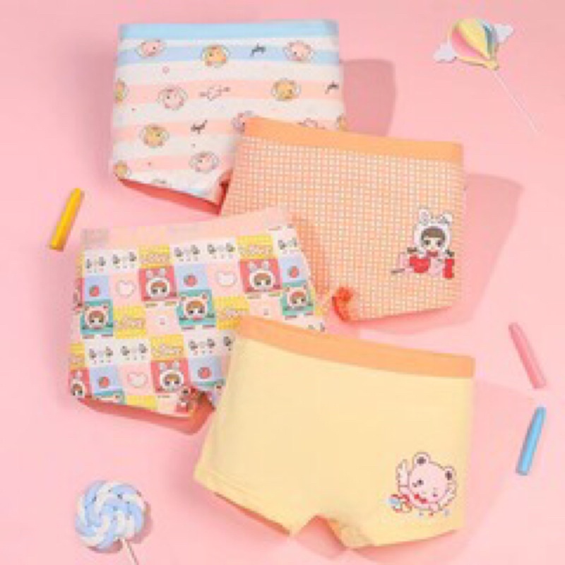 Set 4 quần chip đùi dễ thương cho bé gái