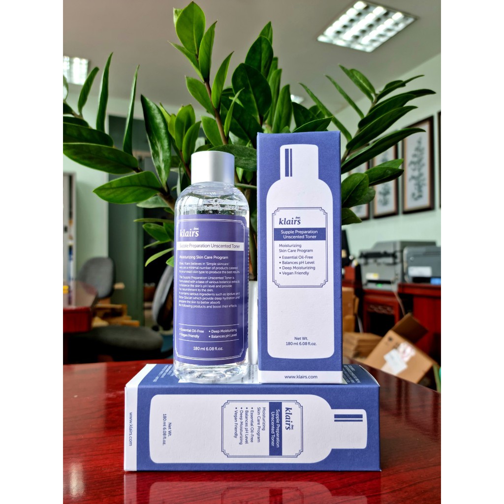 Nước Hoa Hồng Dear Klairs Supple Preparation Facial Toner 180ml Bản Không Mùi