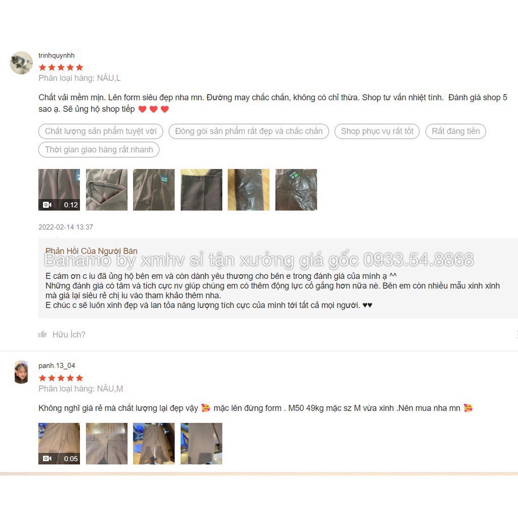 Quần ống rộng suông lưng cao khóa trước 1 khuy vải tuyết mưa thời trang Banamo Fashion 933