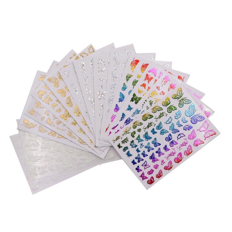 Sticker dán móng nail bướm 3d