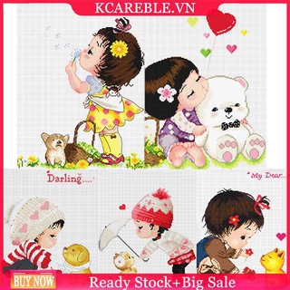 Bộ Tranh Thêu Chữ Thập 11ct Tự Làm Hình Cô Gái Và Động Vật