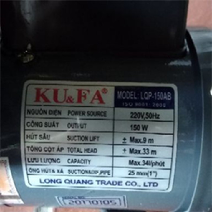 Máy bơm nước gia đình,máy bơm nước chân không kufa 150W