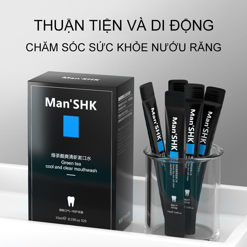 Hộp 20 túi nước súc miệng sạch hơi thở thơm mát sảng khoái -URBSKS