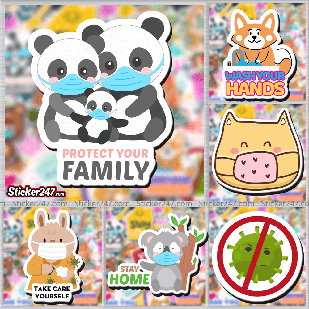Sticker Phòng dịch Covid 𝑭𝒓𝒆𝒆𝒔𝒉𝒊𝒑 Covid-19, NCOVI chống nước, hình decal dán laptop, ipad, mũ bảo hiểm,vali, đàn guitar