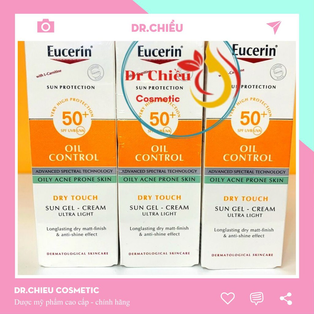 Kem Chống Nắng Eucerin ⚜️CHÍNH HÃNG ⚜️Kem Chống Nắng Eucerin Sun Gel Cream Oil Control SPF 50+ 50ml