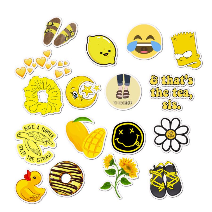 Sticker MÀU VÀNG nhựa PVC không thấm nước, dán nón bảo hiểm, laptop, điện thoại, Vali, xe, Cực COOL #64