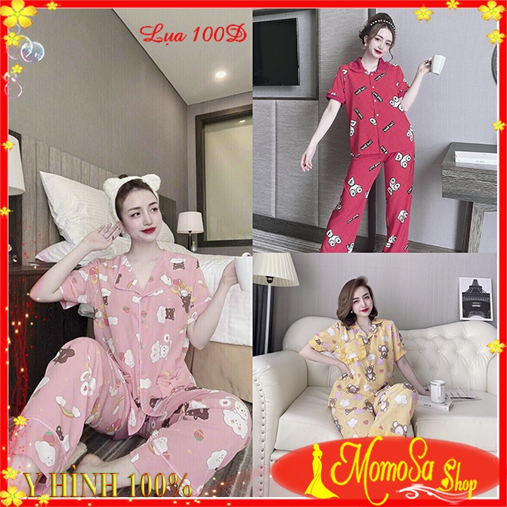 Đồ Bộ Nữ Mặc Nhà Lụa 100D Mềm Mịn Quần Dài- MOMOSA Shop