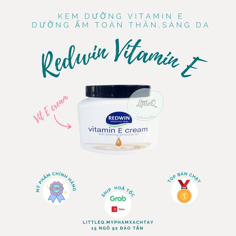 Kem dưỡng da mềm mịn REDWIN Vitamin E Cream