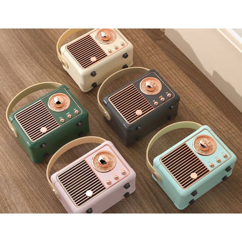 Loa Bluetooth Âm Thanh Siêu Trầm Phong Cách Retro Chất Lượng Cao