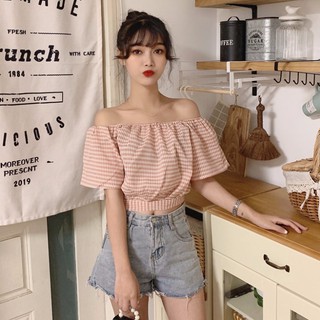 SẴN ÁO TRỄ VAI KẺ CARO CROPTOP MẪU MỚI (ẢNH THẬT Ở SAU)