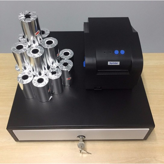 Trọn bộ 4 món TL051 gồm : Máy in K80 + Máy quét mã vạch + Két thu ngân + Giấy in bill ( Hàng nhập khẩu) | BigBuy360 - bigbuy360.vn