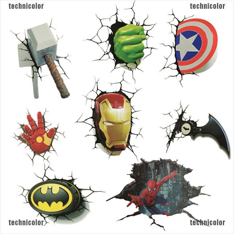 CREATIVE (Technicolor) 1 Sticker Siêu Anh Hùng Avengers 3d Trang Trí Xe Hơi