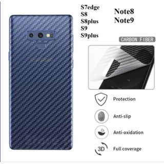 [Hàng Mới] Miếng dán vân carbon mặt lưng dành cho Samsung S8/S8plus/S10/S10plus/Note8/Note10/Note10plus