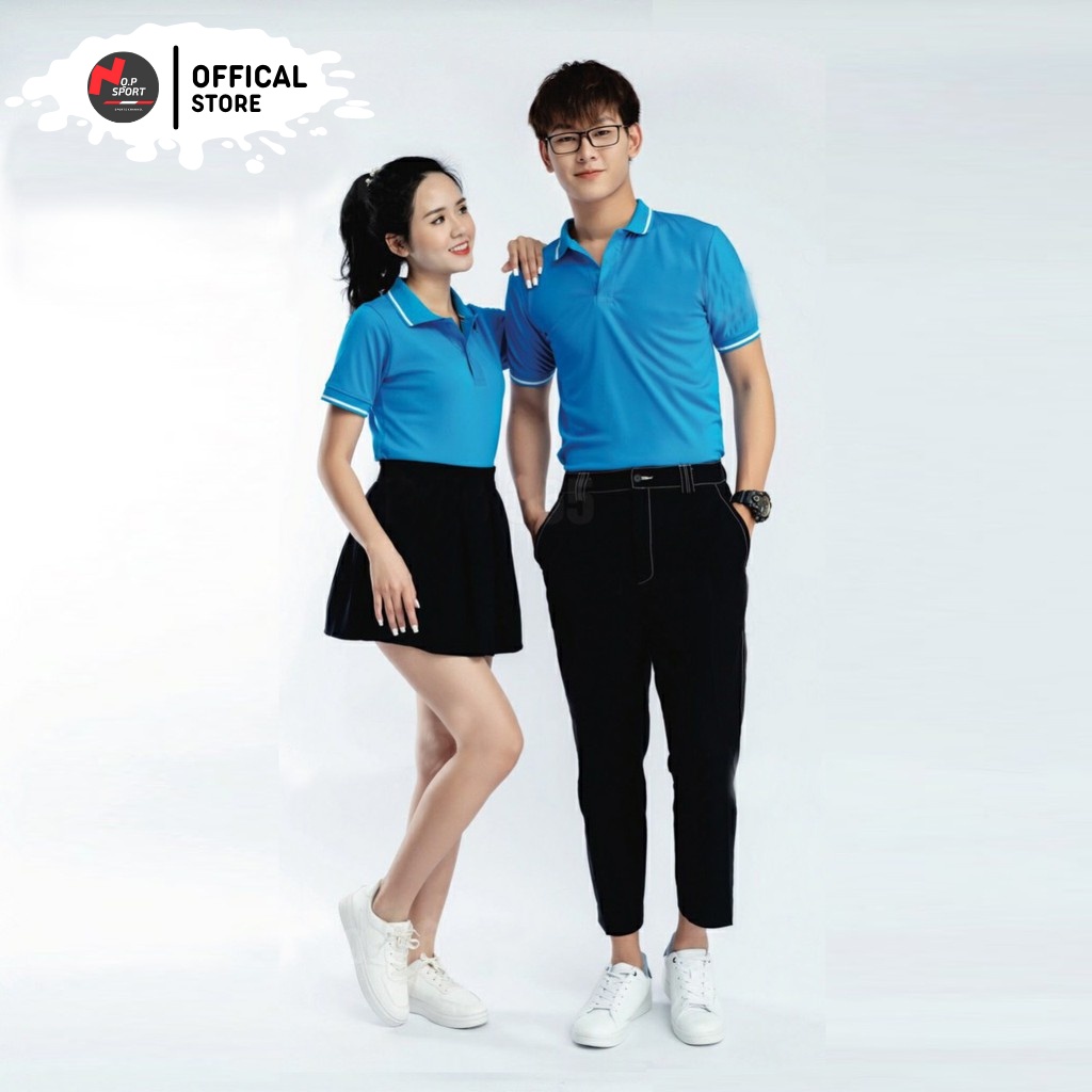 Áo Thun Polo Nam Nữ Cổ Bẻ Dệt Bo Len Vải Cotton Xuất Xịn Tay Ngắn Công Sở